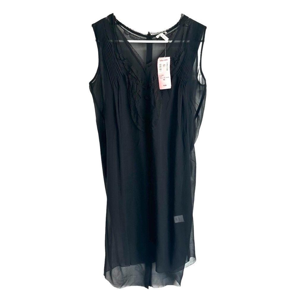 Flounce TBD‎ 100% Silk and lace Black Nighty size XS